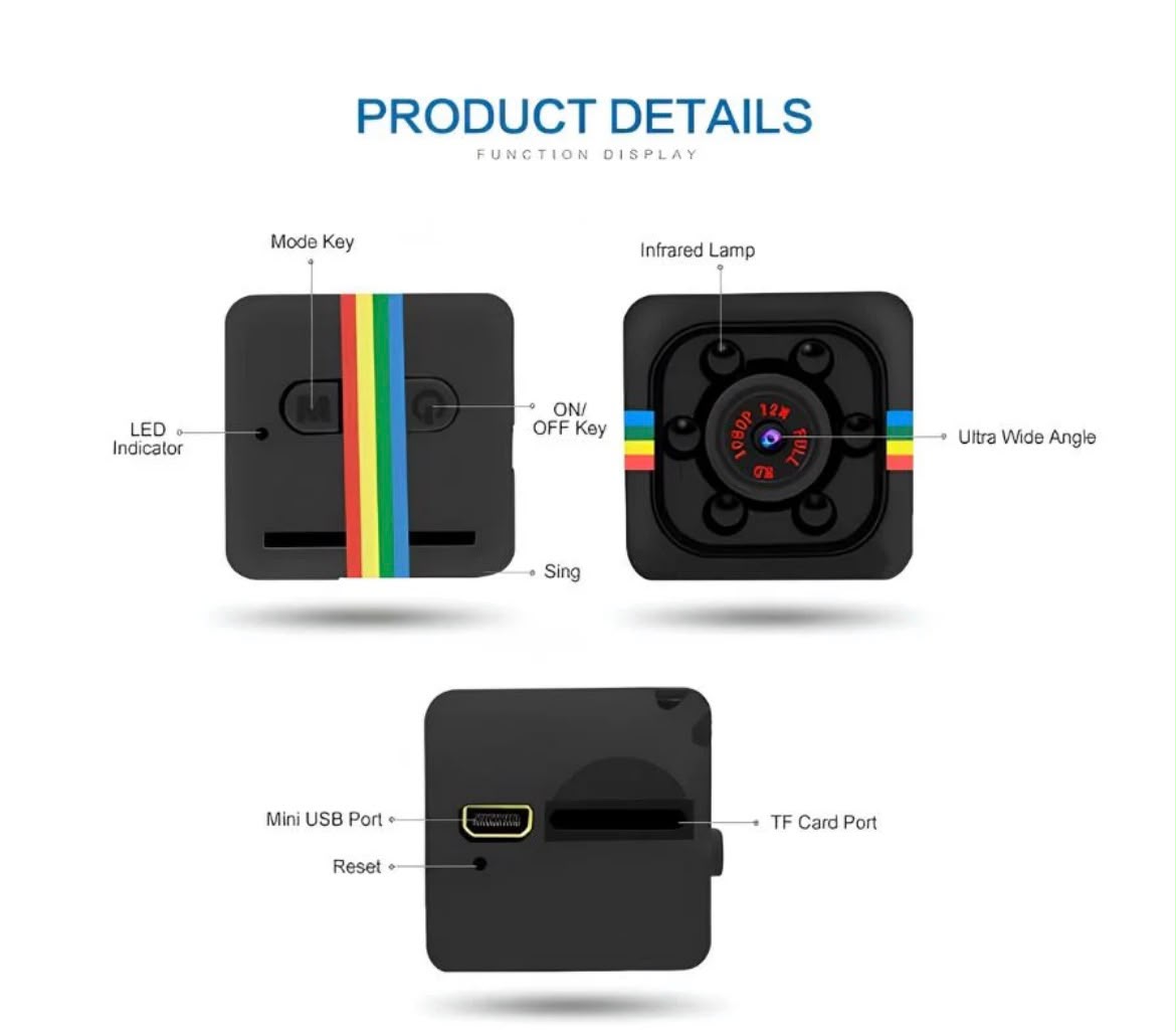 SQ11 Mini Camera HD 1080P | Night Vision Motion Detection DVR Camcorder