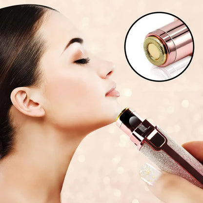 2 in 1 Electric Women's Eyebrow Trimmer and Facial Hair Remover Painless Lips Eyebrow Trimmer and Shaver