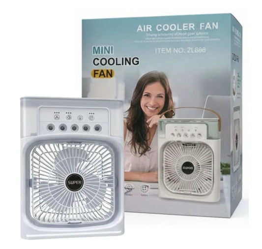 10-Inch Large Portable Air Conditioner Fan | USB Electric Fan with LED Night Light, Mist & Humidifier Function | Random Color