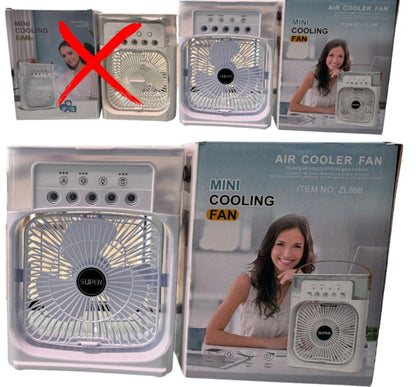10-Inch Large Portable Air Conditioner Fan | USB Electric Fan with LED Night Light, Mist & Humidifier Function | Random Color