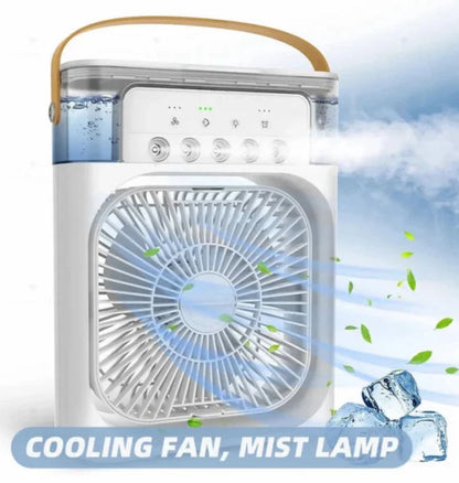 10-Inch Large Portable Air Conditioner Fan | USB Electric Fan with LED Night Light, Mist & Humidifier Function | Random Color